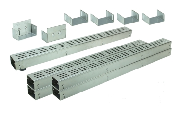 Edelstahlentwässerungsrinnen Bauhöhe 60 bis 80mm, Rost Längsschlitzdesign SET Typ 5